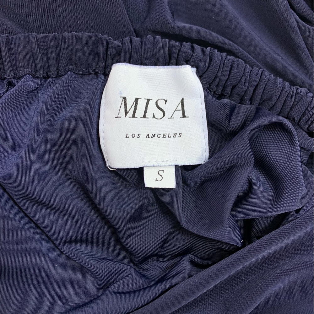 MISA Los Angeles, Halterneck long casual dress, Navy, Size: Small - Picture 7 of 8